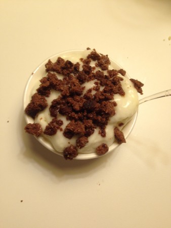 mousse chocolat blanc crumble cacao huile olive